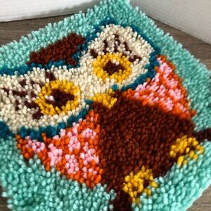 Handmade Owl Latch Hook Rug